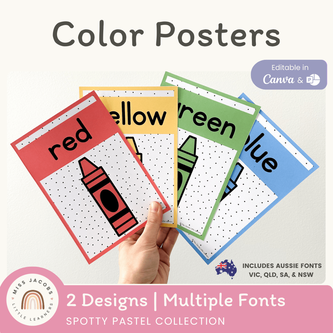 Color Posters - Spotty Pastel Classroom Theme - Miss Jacobs – Miss ...