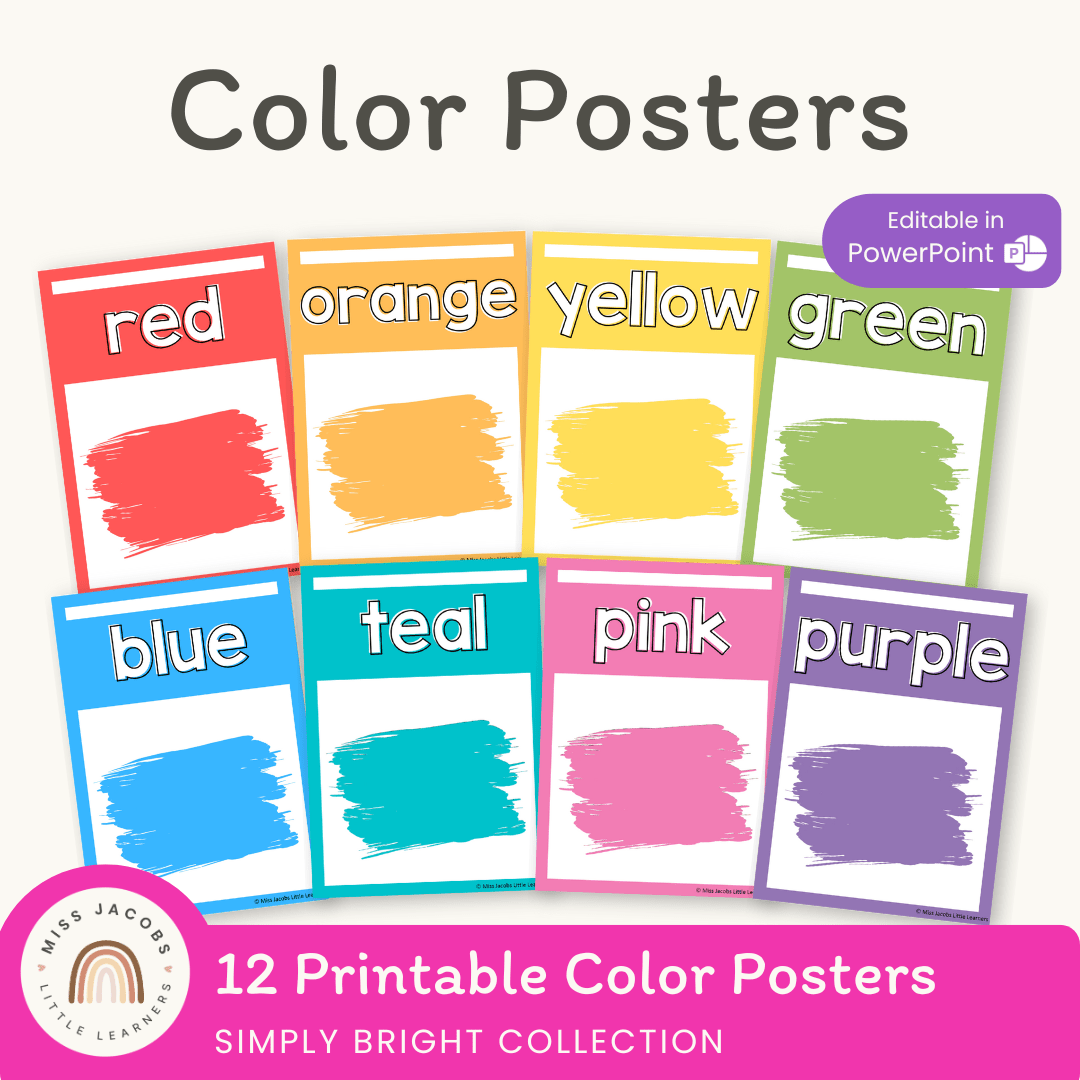 Colour Cards | BRIGHTS CLASSROOM DECOR | Editable – Miss Jacobs Little ...
