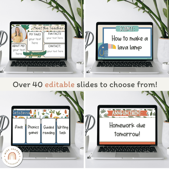 Google Morning Slides & PowerPoint Templates - Cute Jungle Animals