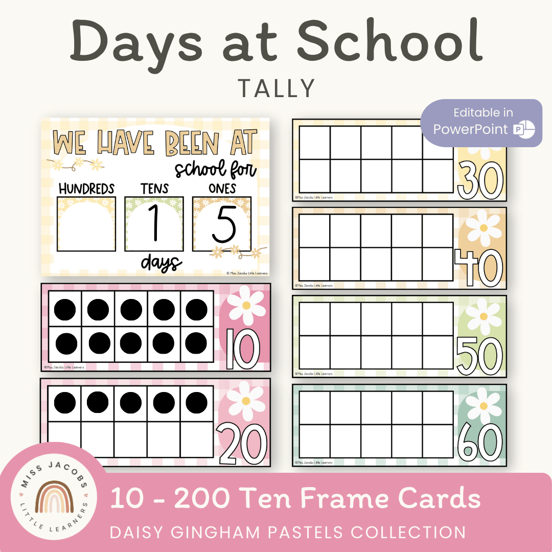 Days At School Tally Display - Daisy Gingham Pastels Decor – Miss ...