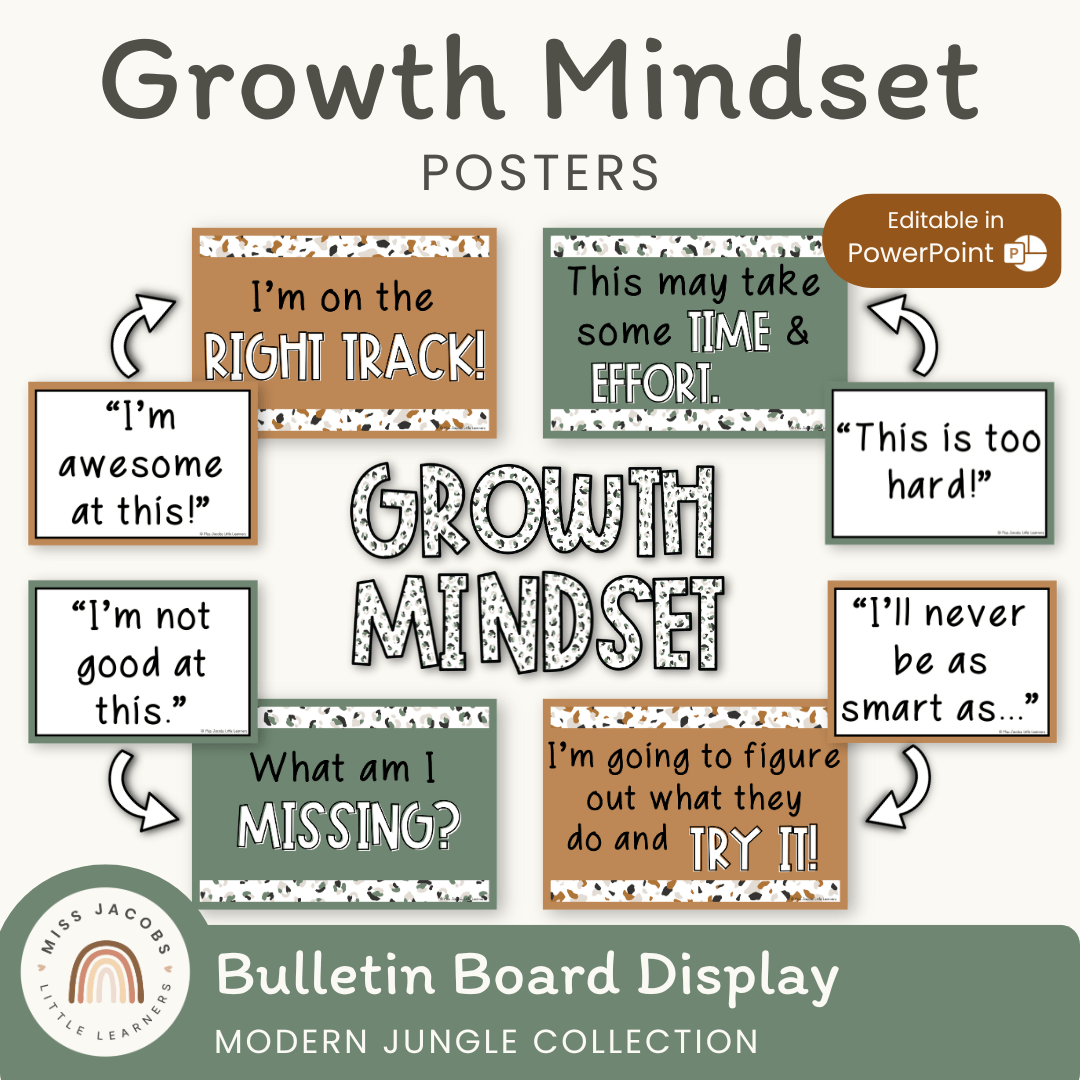 Growth Mindset Posters - Modern Jungle Classroom Decor – Miss Jacobs ...