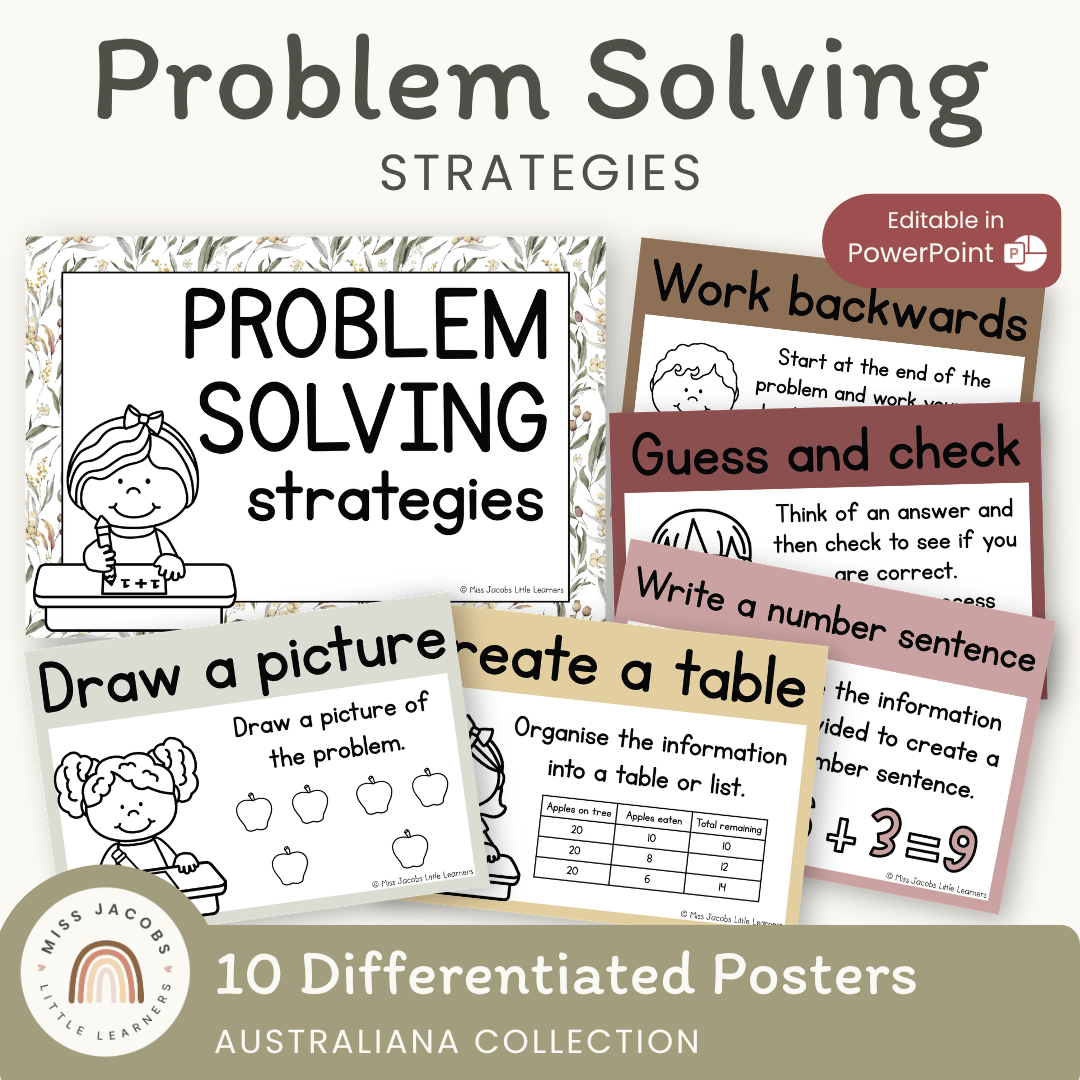 Math Problem Solving Strategies Posters | Australiana – Miss Jacobs ...