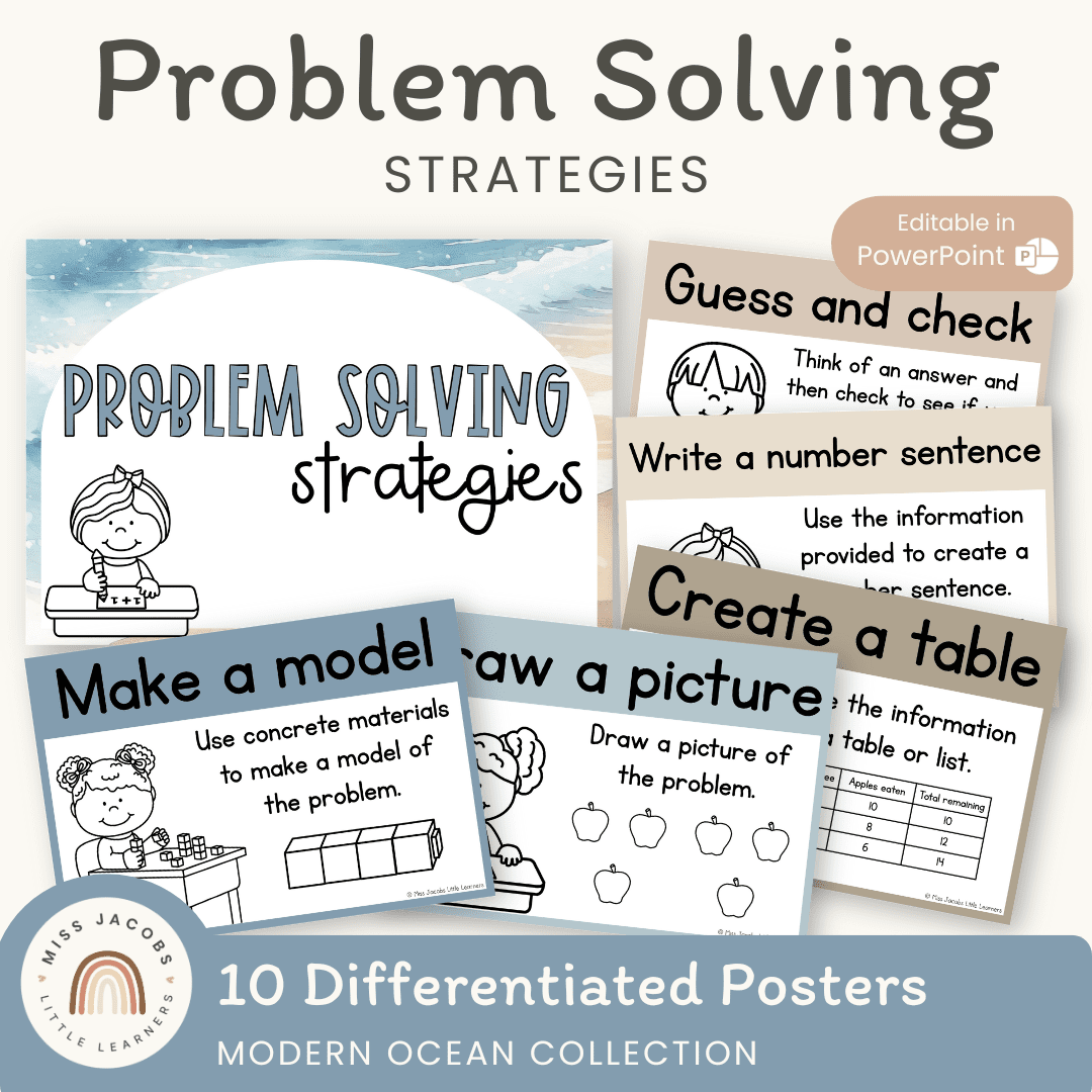 Math Problem Solving Strategies Posters | Modern Ocean – Miss Jacobs ...