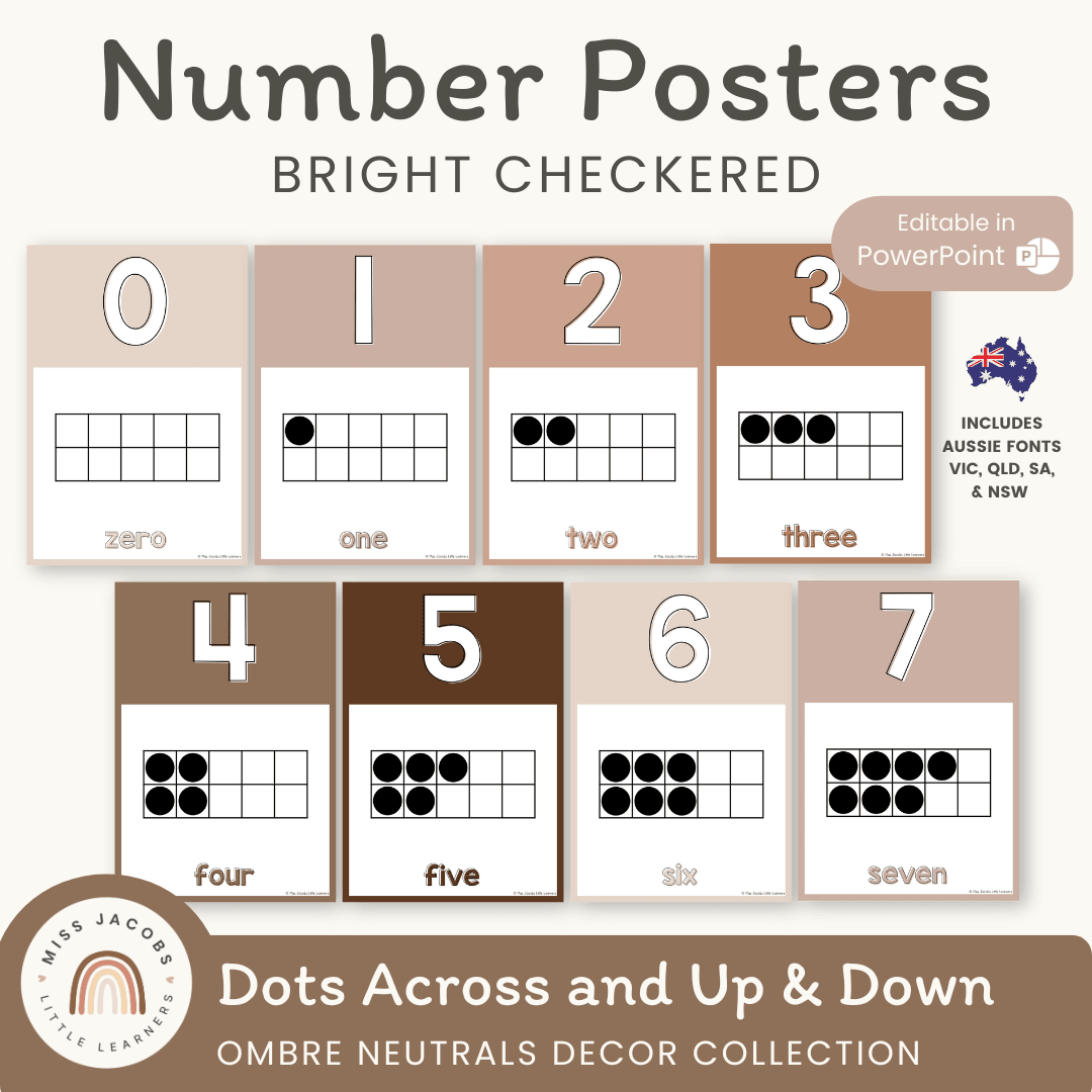 NUMBER POSTERS | OMBRE NEUTRALS – Miss Jacobs Little Learners