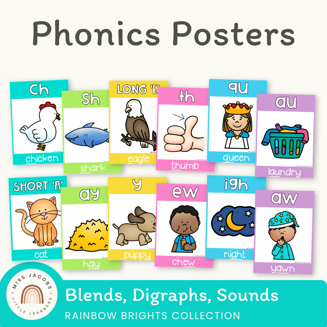 Phonics Posters | Rainbow Theme – Miss Jacobs Little Learners