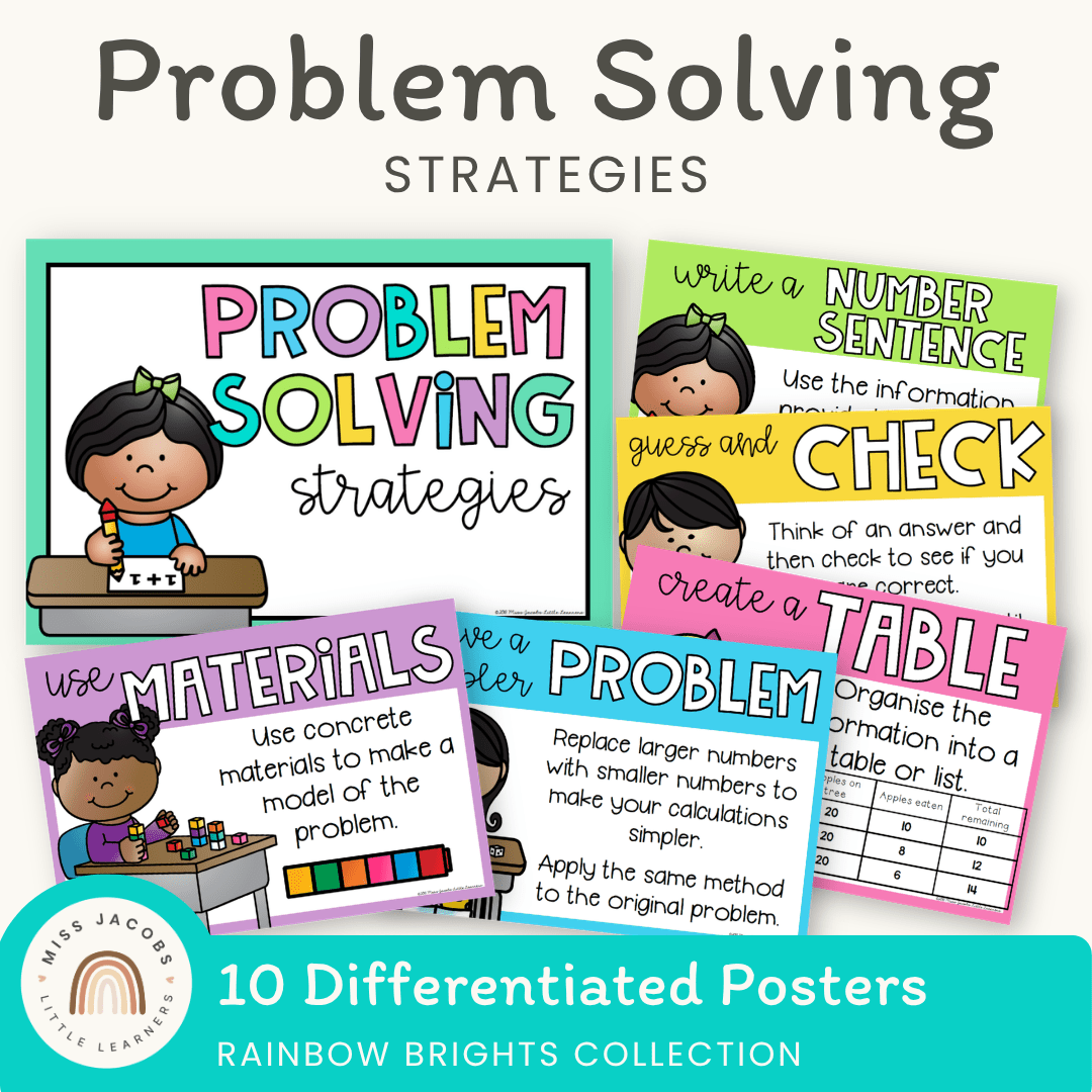 Problem Solving Strategy Posters | Rainbow – Miss Jacobs Little Learners