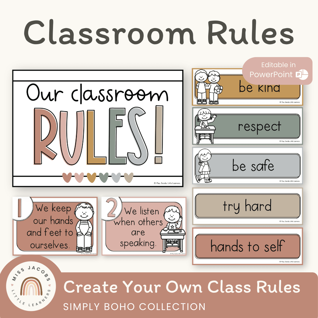 Simple Boho Classroom Rules Posters – Miss Jacobs Little Learners
