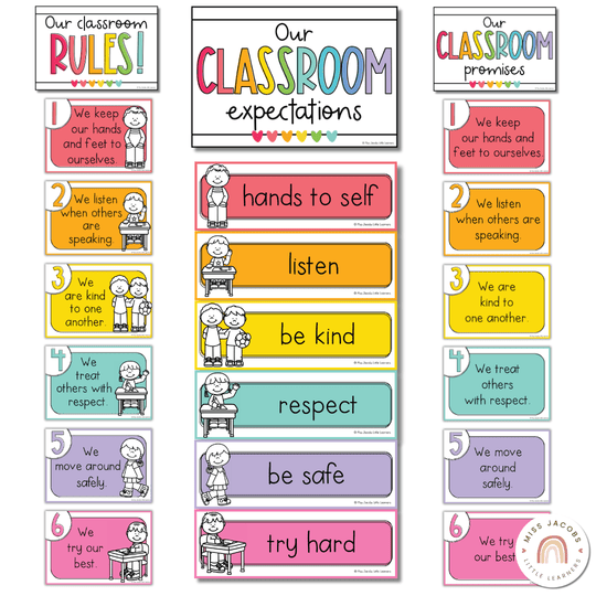 Simple Brights Classroom Rules Posters