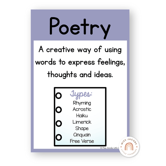 Text Type Posters - Pastel Classroom Theme