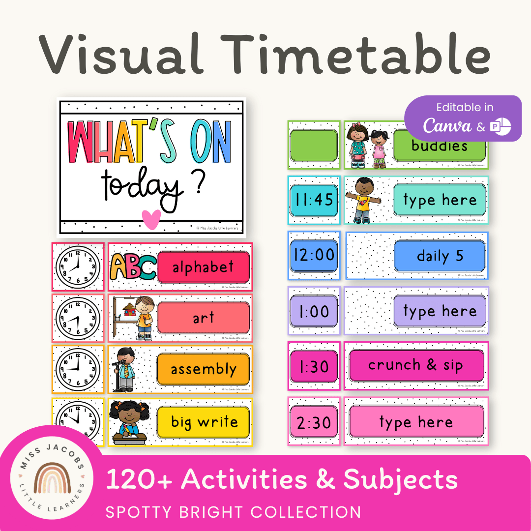 Visual Schedule - Spotty Bright Theme - Miss Jacobs – Miss Jacobs ...