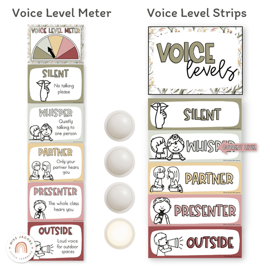 Voice Levels Chart - Australiana Classroom Decor