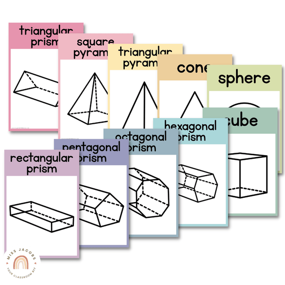 3D Objects / 3D Shapes Posters | PASTELS - Miss Jacobs Little Learners