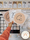 Alphabet Posters | Daisy Gingham Neutrals Classroom Decor | Editable - Miss Jacobs Little Learners