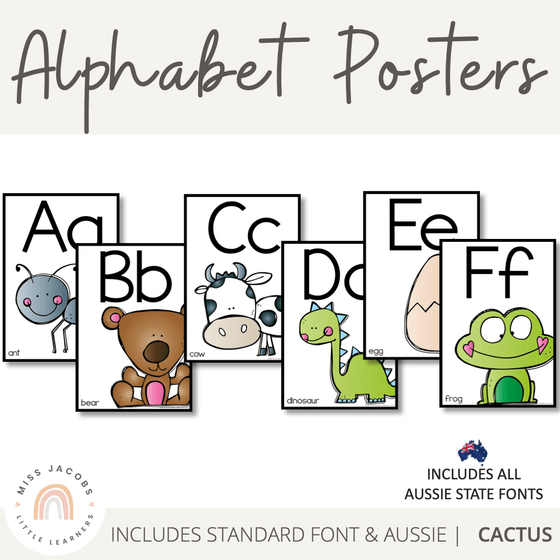 Alphabet Posters in Australian State Fonts - Miss Jacobs Little Learners