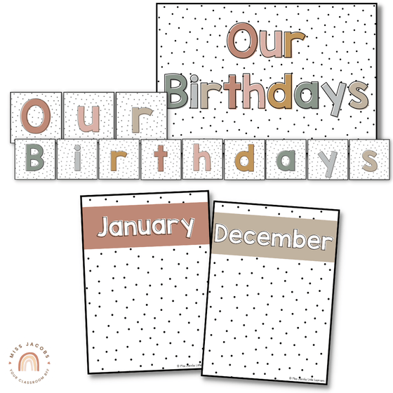 BIRTHDAY DISPLAY | SPOTTY BOHO - Miss Jacobs Little Learners