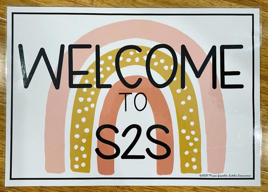 Welcome Sign - Boho Rainbow Neutrals Classroom Decor