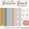 Bulletin Board Borders | Boho Rainbow Calm Classroom Decor | Printable Scalloped & Straight Edge Borders - Miss Jacobs Little Learners
