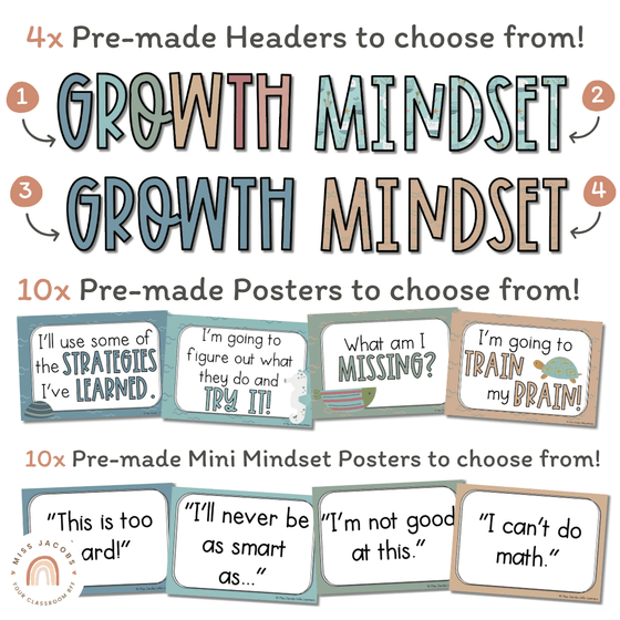 Cute Sea Life Growth Mindset Display - Miss Jacobs Little Learners