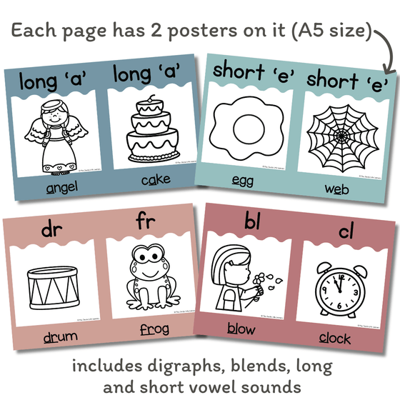 Cute Sea Life Phonics Posters - Miss Jacobs Little Learners