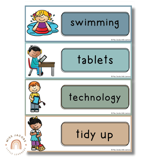Visual Timetable Daily Schedule - Cute Sea Life Classroom Decor