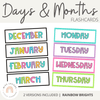 Days and Months Flashcards | Rainbow Classroom Decor - Miss Jacobs Little Learners