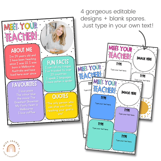 Meet the Teacher Templates - Spotty Bright Decor
