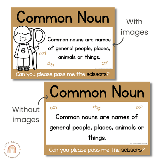Parts of Speech Posters - Boho Neutrals Classroom Theme