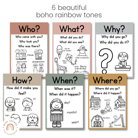 Recount Posters - Boho Neutrals Classroom Theme