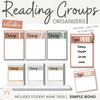 Simple Boho Reading Groups Organizers | Editable Neutral Guided Reading Posters and Labels - Miss Jacobs Little Learners