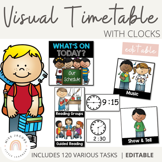 Visual Timetable | Includes Editable spares - Miss Jacobs Little Learners