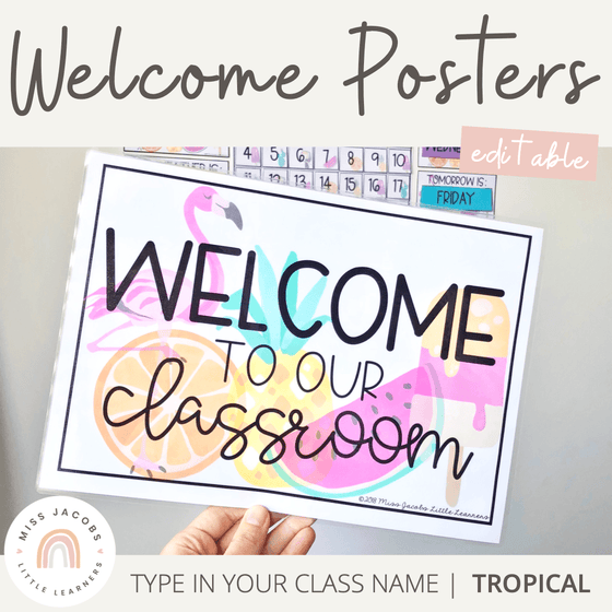 Welcome Sign | Tropical Decor - Miss Jacobs Little Learners