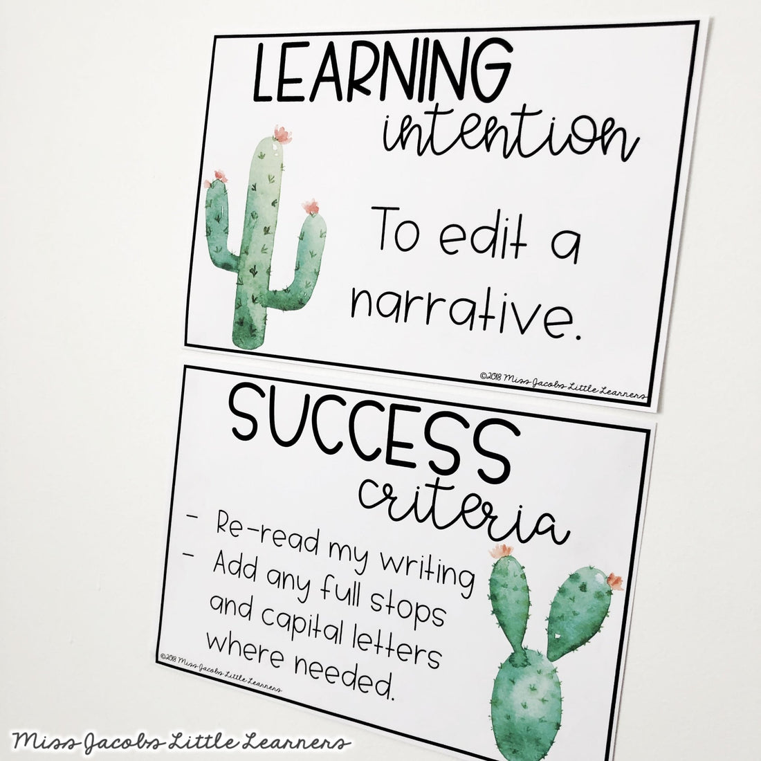  Learning Intentions | Miss Jacobs Little Learners