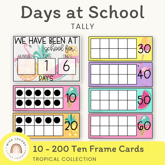 100 days of School Tally | Tropical Theme