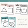 2D & 3D Shape Posters - Calm Colors Math Posters Decor -  Miss Jacobs Little Learners