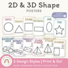 2D and 3D Shapes Posters - Daisy Gingham Pastels Math 