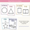 2D and 3D Shapes Posters - Daisy Gingham Pastels Math 