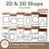 2D & 3D Shape Posters - Neutral Collection Math Posters Decor - Miss Jacobs Little Learners