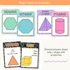 2D & 3D Shape Posters - Cutesy Composition Notebook Math Decor - Miss Jacobs Little Learners