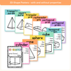 2D & 3D Shape Posters - Cutesy Math Decor - Miss Jacobs Little Learners