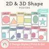 2D & 3D Shape Posters - Cutesy Pastel Math Decor - Miss Jacobs Little Learners
