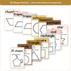 2D & 3D Shape Posters - Daisy Gingham Neutrals Math Decor - Miss Jacobs Little Learners