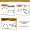 2D & 3D Shape Posters - Daisy Gingham Neutrals Math Decor - Miss Jacobs Little Learners