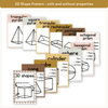 2D & 3D Shape Posters - Daisy Gingham Neutrals Math Decor - Miss Jacobs Little Learners