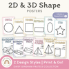 2D & 3D Shape Posters - Daisy Gingham Pastels Math Decor - Miss Jacobs Little Learners