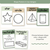 2D & 3D Shape Posters - Modern Botanical Math Decor - Miss Jacobs Little Learners