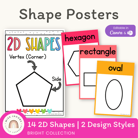 2D Shape Posters - Bright Theme