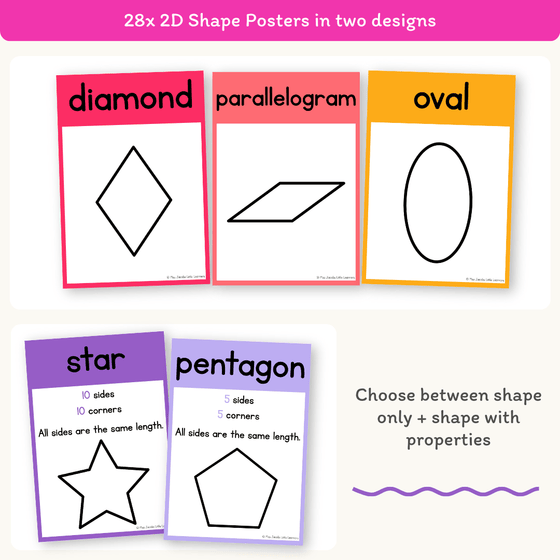 2D Shape Posters - Bright Theme - Miss Jacobs Little Learners