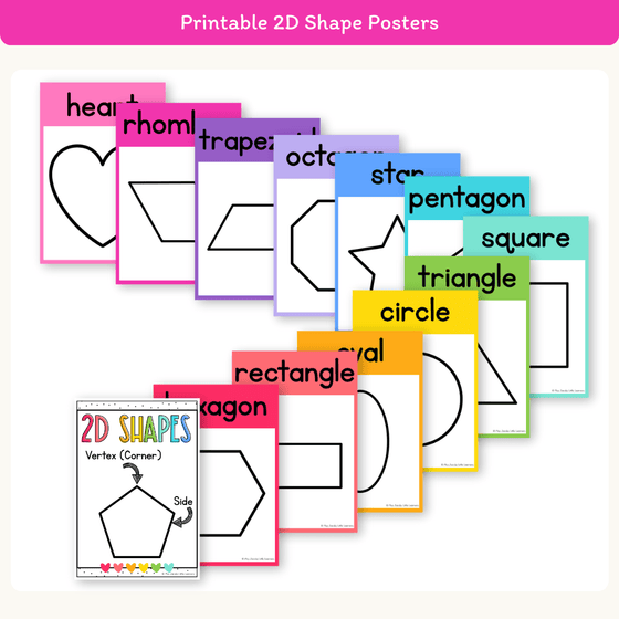 2D Shape Posters - Bright Theme - Miss Jacobs Little Learners