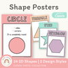 2D Shape Posters - Cutesy Pastel Math Decor - Miss Jacobs Little Learners