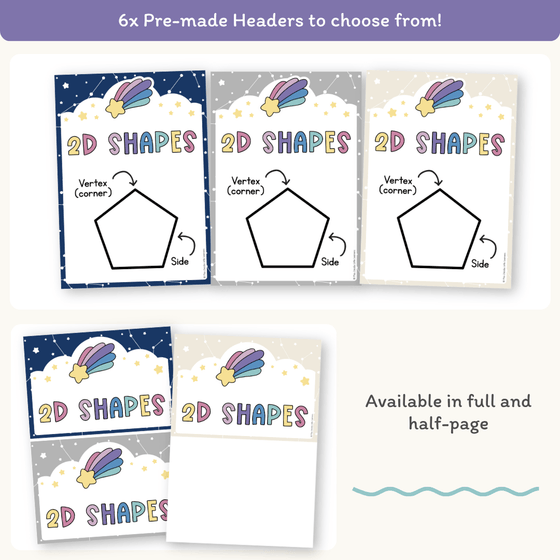 2D Shape Posters - Dreamy Space Theme Classroom Decor - Miss Jacobs Little Learners